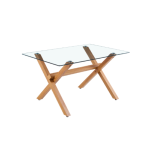 Mesa Nordic Cross Rectangular Vidrio 140x90 cms