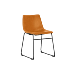 Silla Burgos de Comedor o Living de Cuero Sintético y Metal Industrial
