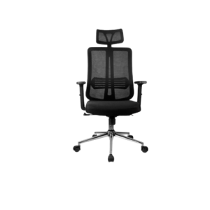 Silla de oficina mesh negra ejecutiva con apoyabrazos y cabeza