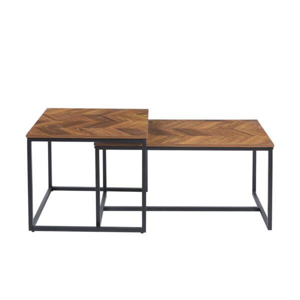 Mesa de centro doble rectangular - Madera clara - Imagen 2